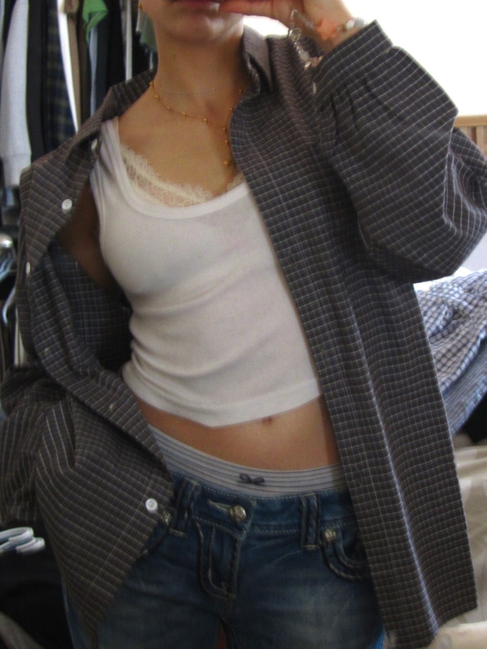 Baggy Gray Button-Up Shirt